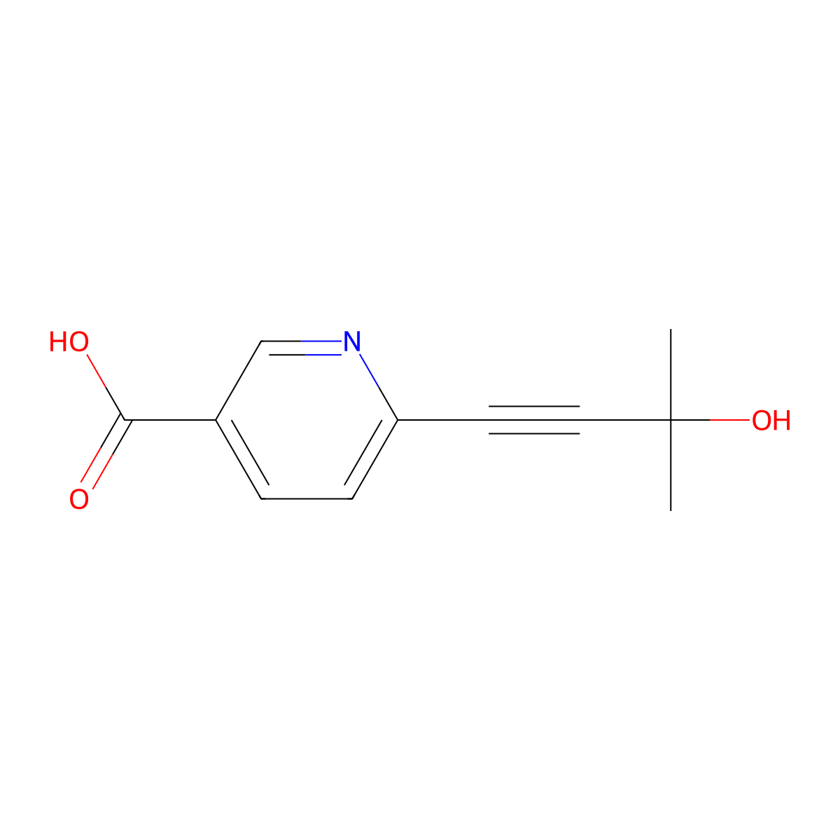 6-(3-Hydroxy-3-methylbut-1-yn-1-yl)pyridine-3-carboxylic acid molecular structure, CAS 2097989-87-0