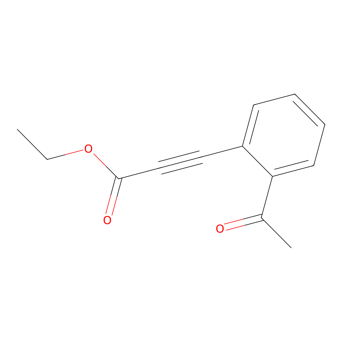 Ethyl 3-(2-acetylphenyl)-2-propynoate molecular structure, CAS 2097990-32-2