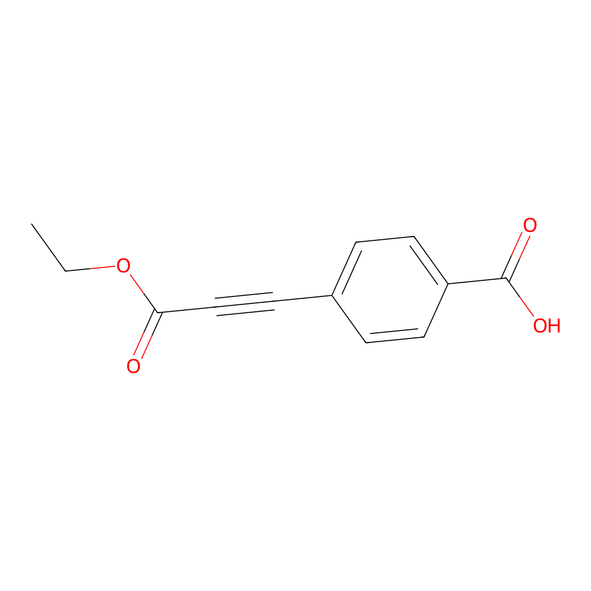 4-(3-Ethoxy-3-oxoprop-1-yn-1-yl)benzoic acid molecular structure, CAS 2097990-35-5