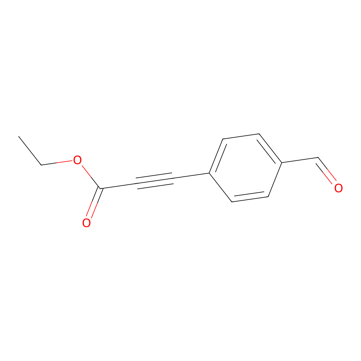 Ethyl 3-(4-formylphenyl)prop-2-ynoate molecular structure, CAS 2097990-38-8