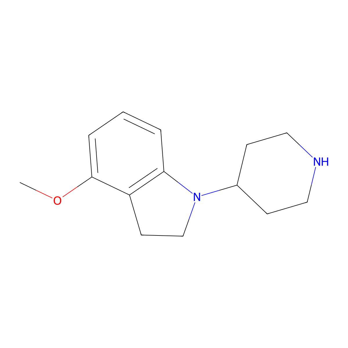 4-Methoxy-1-(piperidin-4-yl)indoline molecular structure, CAS 2097991-86-9