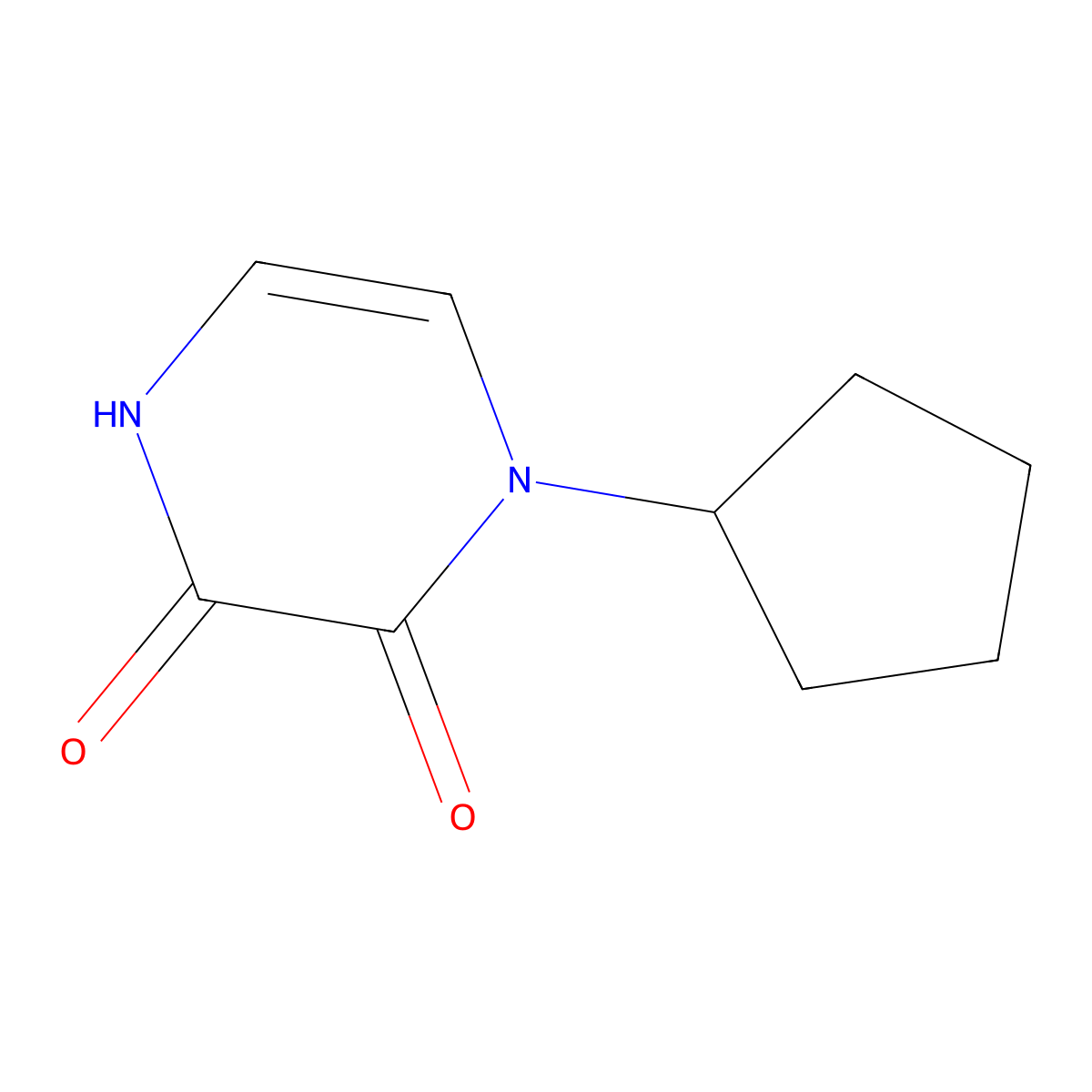 1-Cyclopentyl-1,4-dihydropyrazine-2,3-dione molecular structure, CAS 2097993-16-1
