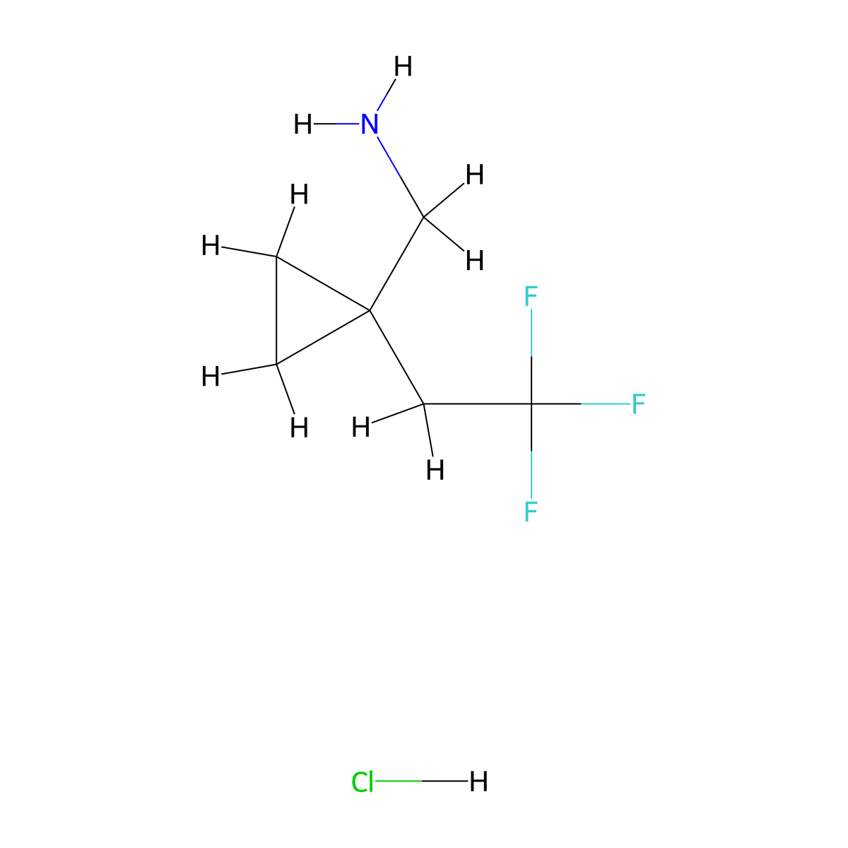[1-(2,2,2-Trifluoroethyl)cyclopropyl]methanamine hydrochloride molecular structure, CAS 2097996-15-9