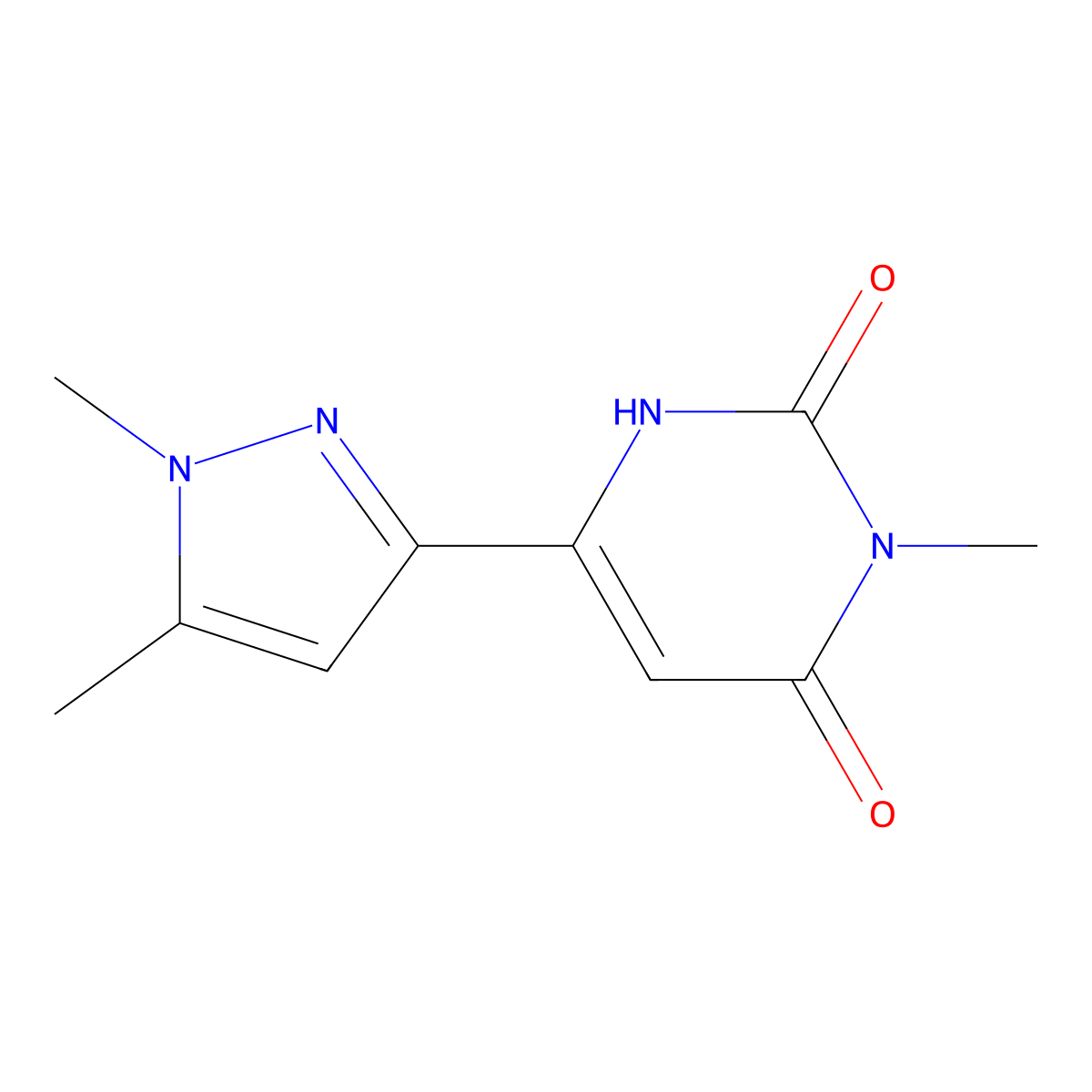 6-(1,5-dimethyl-1H-pyrazol-3-yl)-3-methyl-1,2,3,4-tetrahydropyrimidine-2,4-dione molecular structure, CAS 2097997-69-6