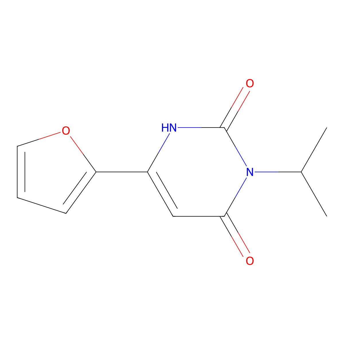 6-(Furan-2-yl)-3-(propan-2-yl)-1,2,3,4-tetrahydropyrimidine-2,4-dione molecular structure, CAS 2097997-81-2