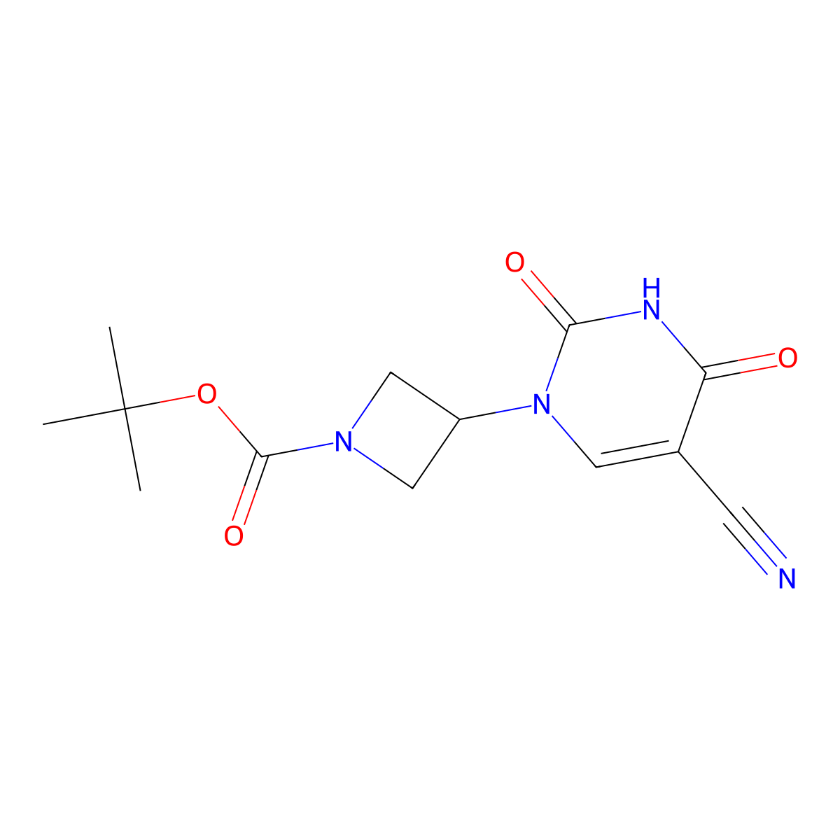 tert-butyl 3-(5-cyano-2,4-dioxo-3,4-dihydropyrimidin-1(2H)-yl)azetidine-1-carboxylate molecular structure, CAS 2097998-96-2