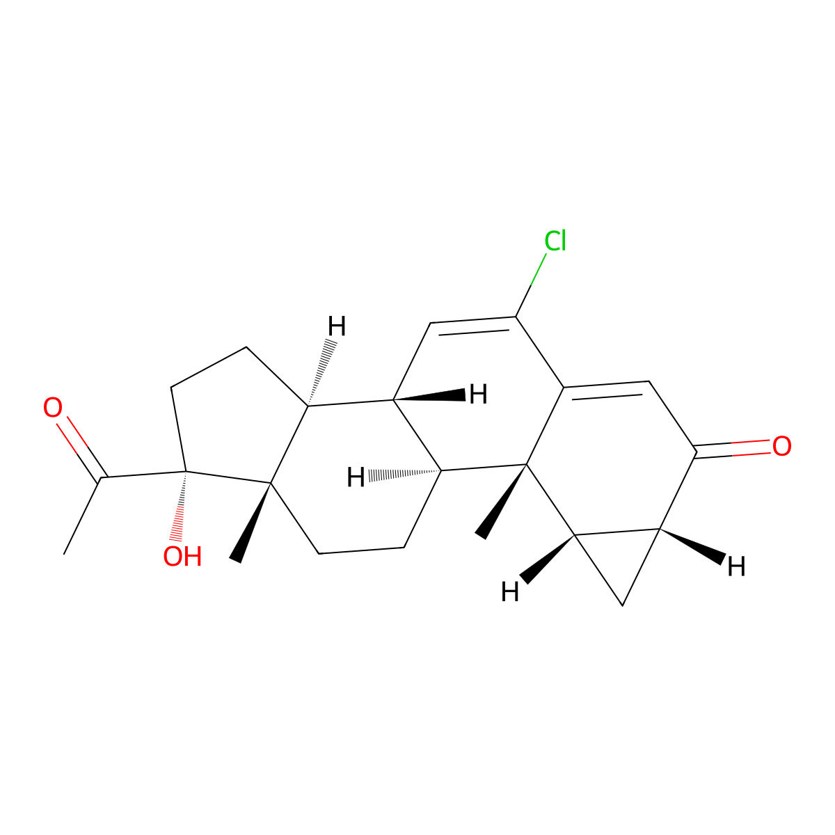 Cyproterone molecular structure, CAS 2098-66-0