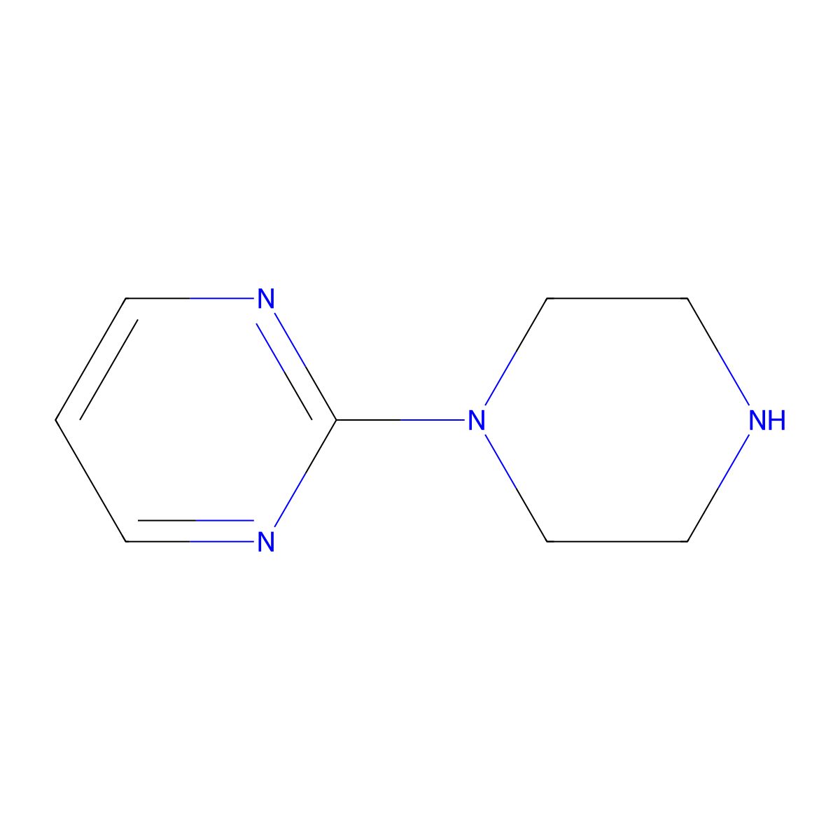 1-(2-Pyrimidinyl)piperazine molecular structure, CAS 20980-22-7