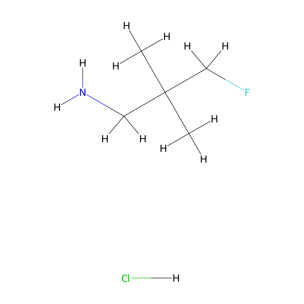 3-Fluoro-2,2-dimethylpropan-1-amine hydrochloride molecular structure, CAS 2098000-22-5