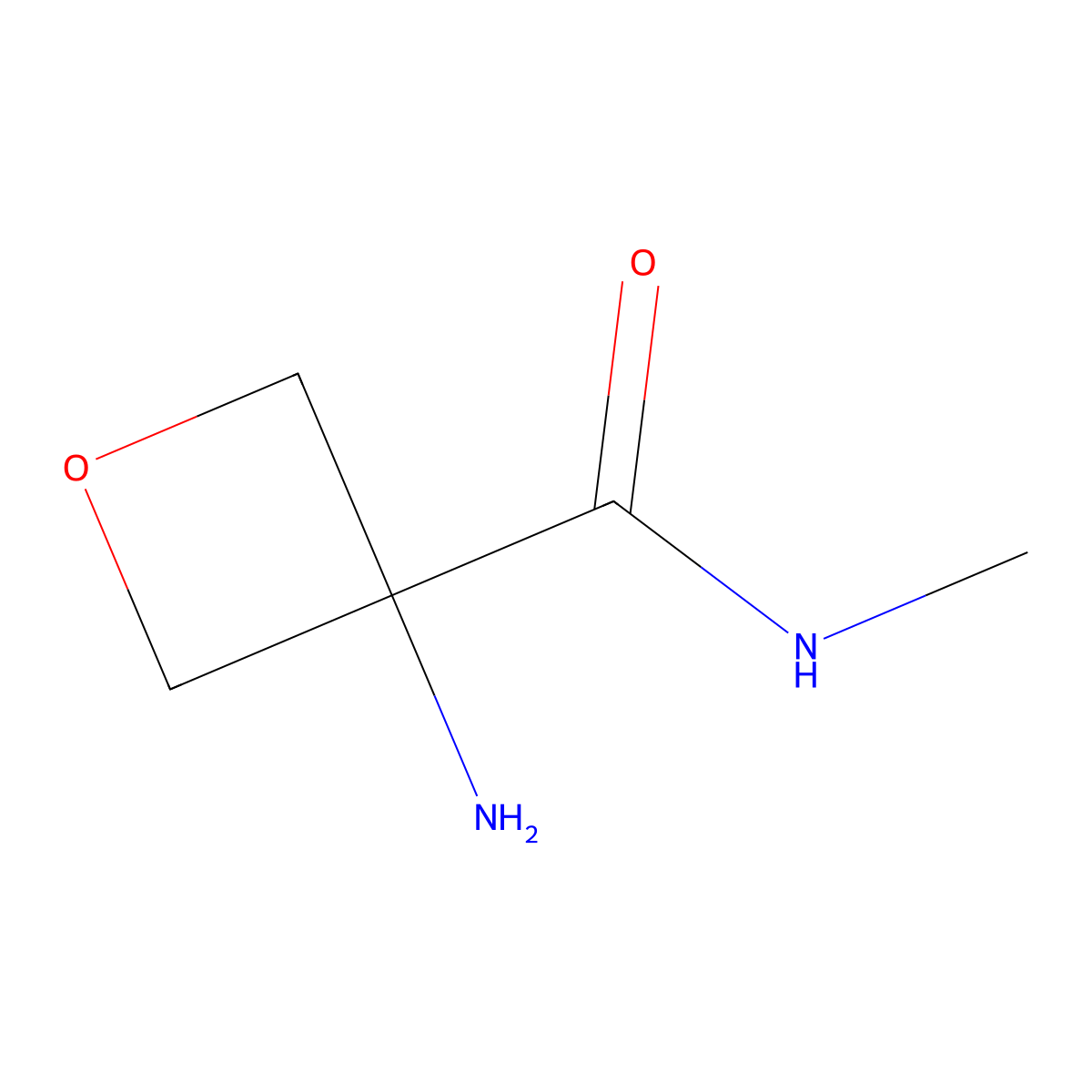 3-amino-N-methyl-oxetane-3-carboxamide molecular structure, CAS 2098000-37-2