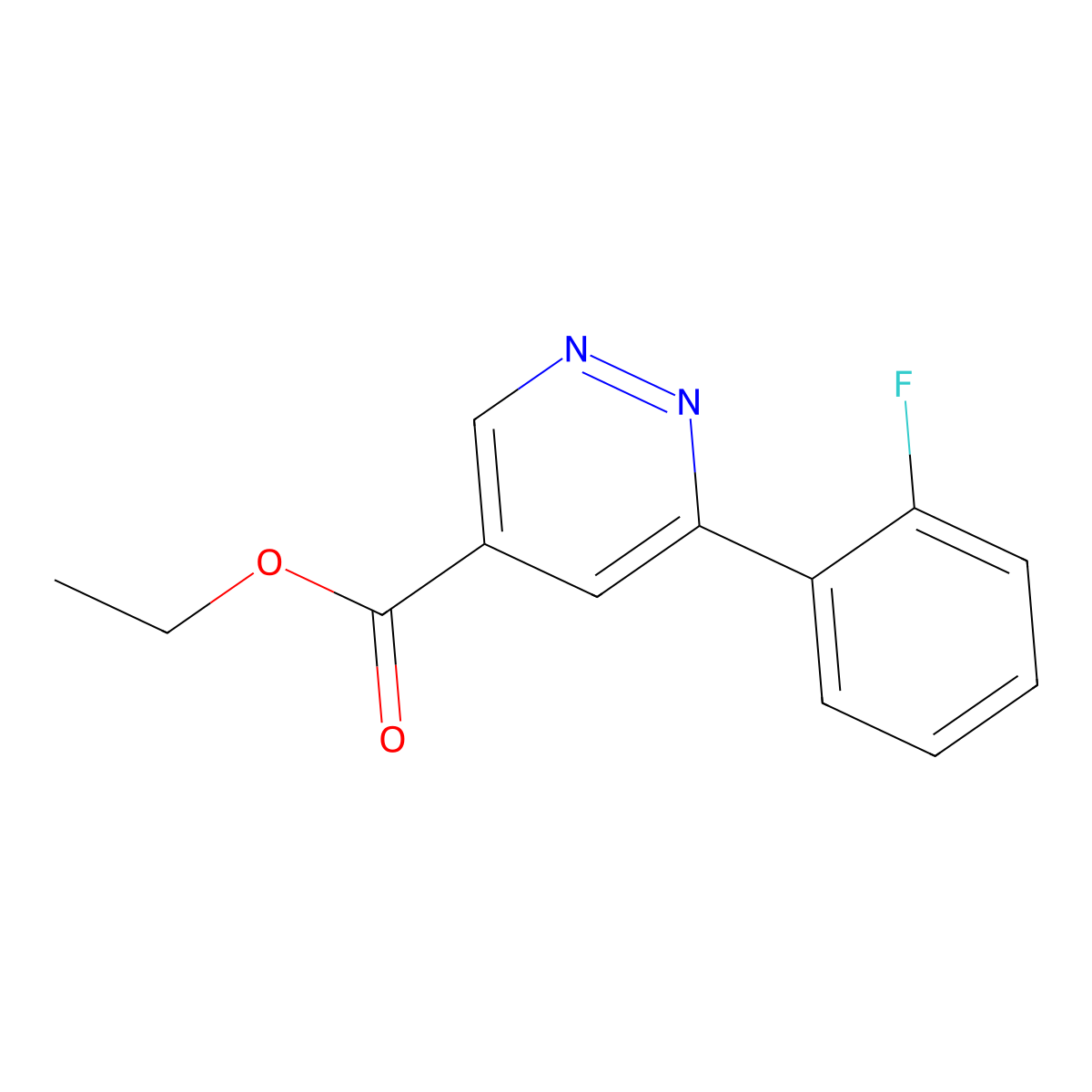 Ethyl 6-(2-fluorophenyl)pyridazine-4-carboxylate molecular structure, CAS 2098004-43-2