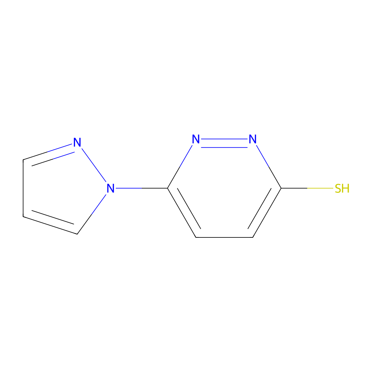 6-(1H-pyrazol-1-yl)pyridazine-3-thiol molecular structure, CAS 2098005-38-8