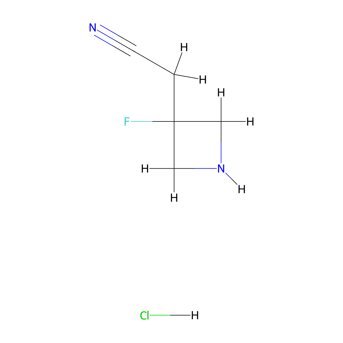 2-(3-Fluoroazetidin-3-yl)acetonitrile hydrochloride molecular structure, CAS 2098007-64-6