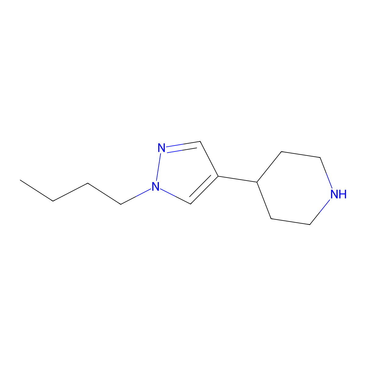 4-(1-butyl-1H-pyrazol-4-yl)piperidine molecular structure, CAS 2098007-91-9
