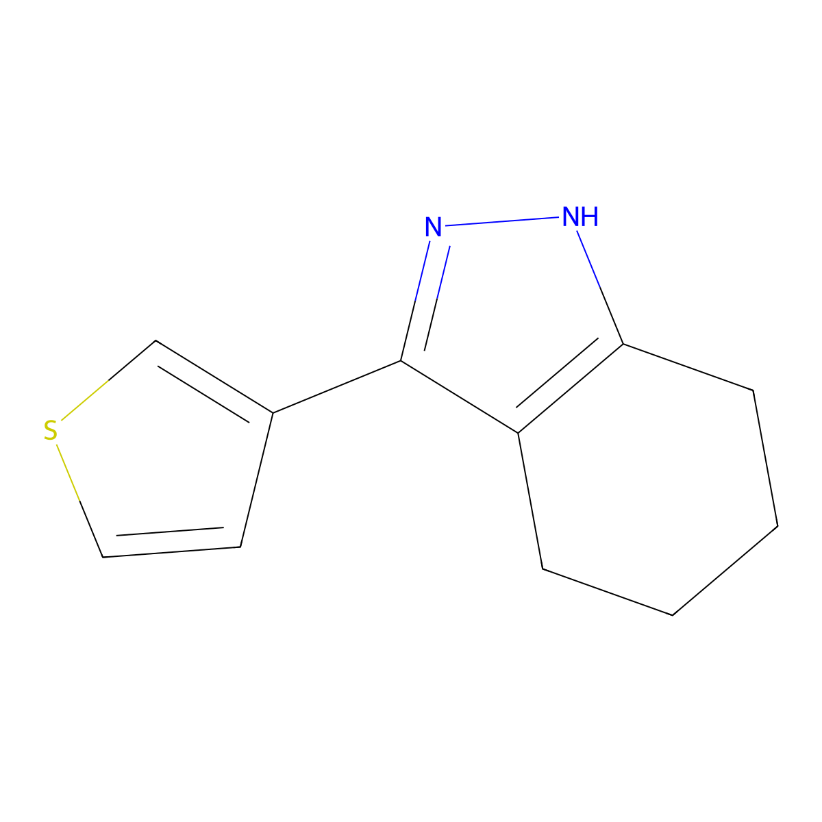 3-(thiophen-3-yl)-4,5,6,7-tetrahydro-1H-indazole molecular structure, CAS 2098008-79-6