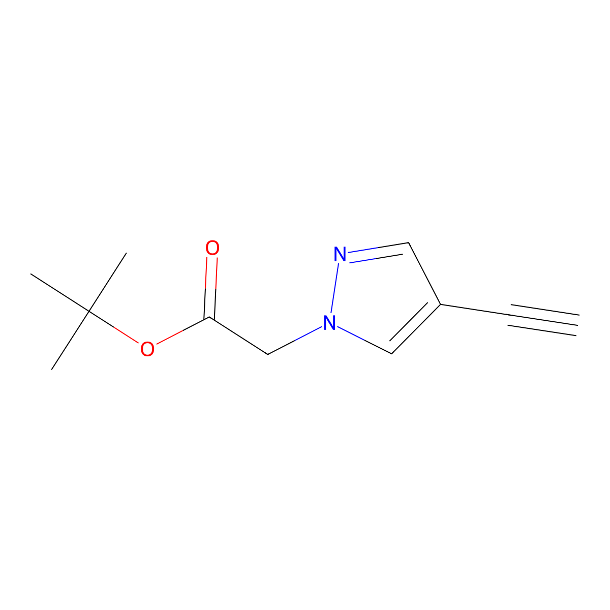 tert-butyl 2-(4-ethynyl-1H-pyrazol-1-yl)acetate molecular structure, CAS 2098008-94-5