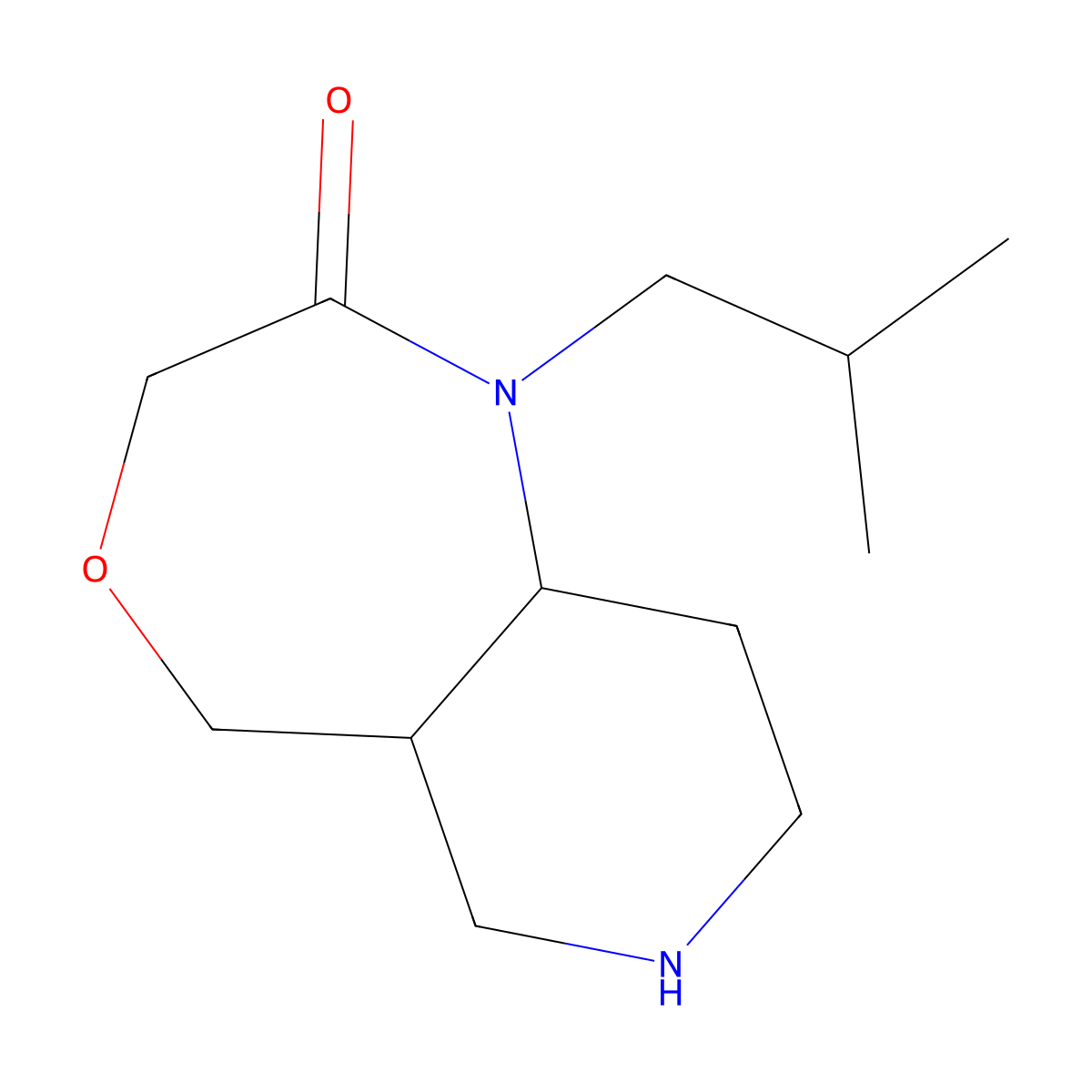 1-isobutyloctahydropyrido[4,3-e][1,4]oxazepin-2(3H)-one molecular structure, CAS 2098009-08-4