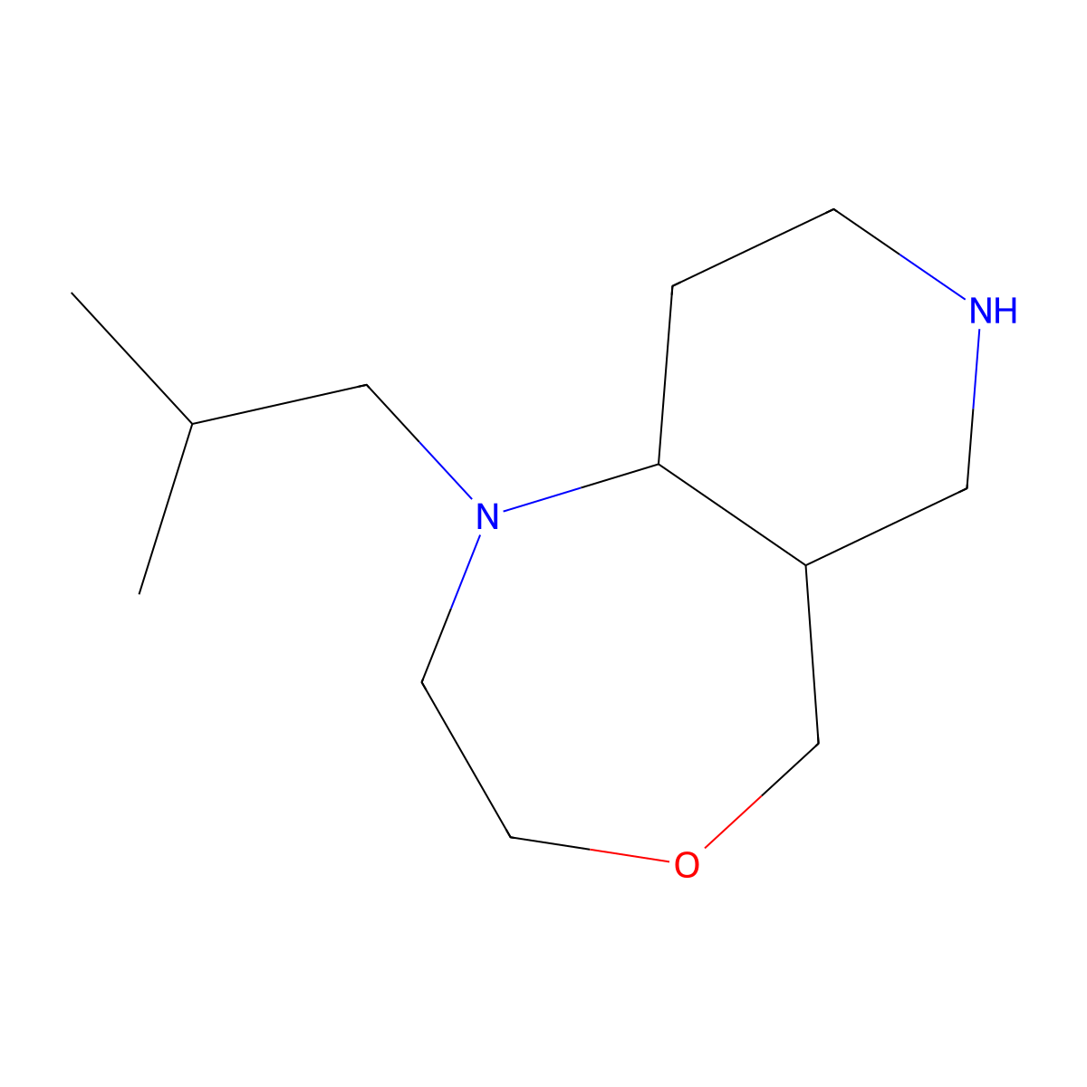 1-Isobutyldecahydropyrido[4,3-e][1,4]oxazepine molecular structure, CAS 2098009-14-2