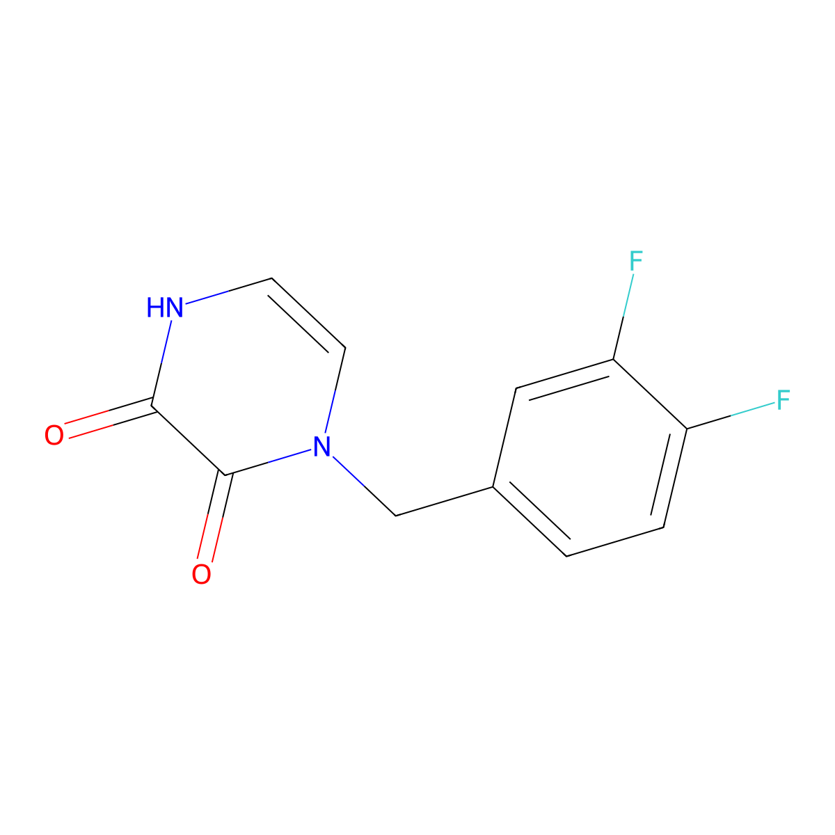 1-(3,4-Difluorobenzyl)-1,4-dihydropyrazine-2,3-dione molecular structure, CAS 2098009-54-0