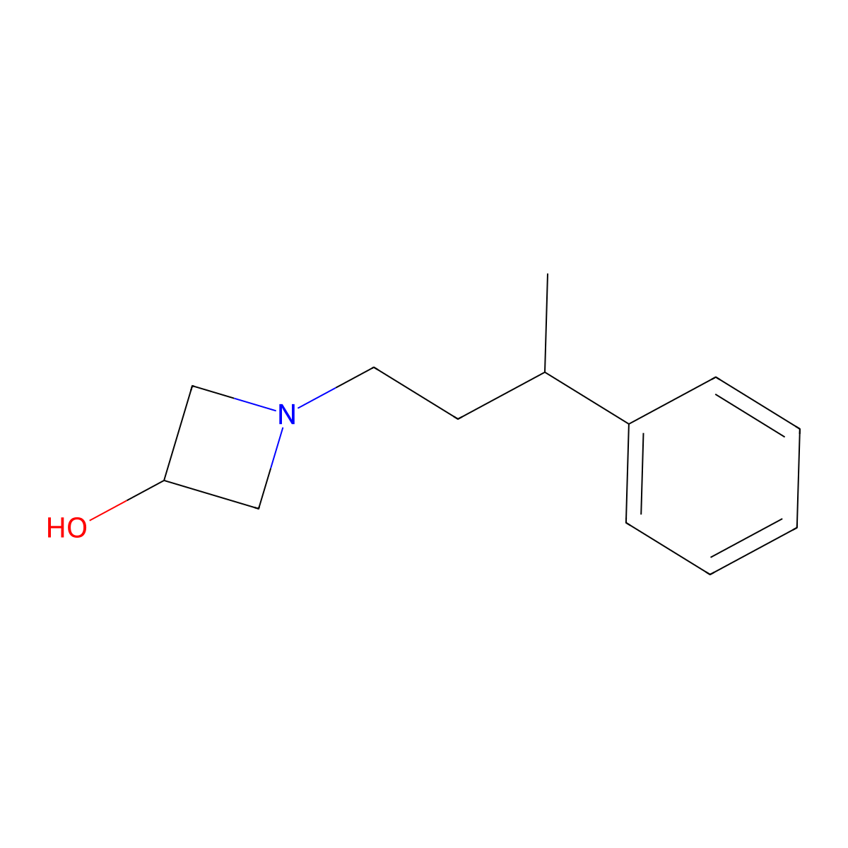 1-(3-Phenylbutyl)azetidin-3-ol molecular structure, CAS 2098012-01-0