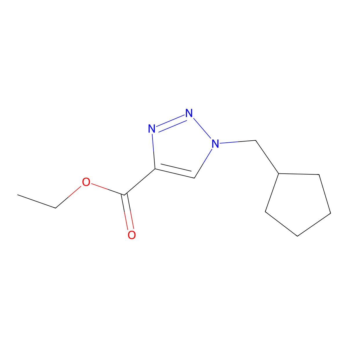 ethyl 1-(cyclopentylmethyl)-1H-1,2,3-triazole-4-carboxylate molecular structure, CAS 2098014-41-4