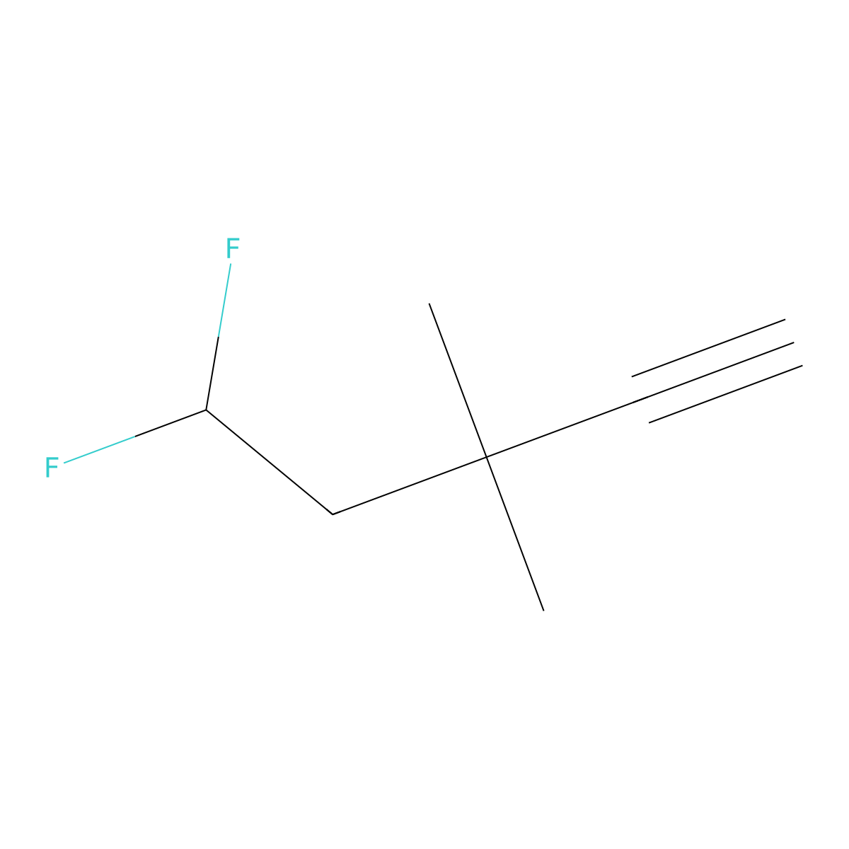 5,5-Difluoro-3,3-dimethylpent-1-yne molecular structure, CAS 2098016-79-4