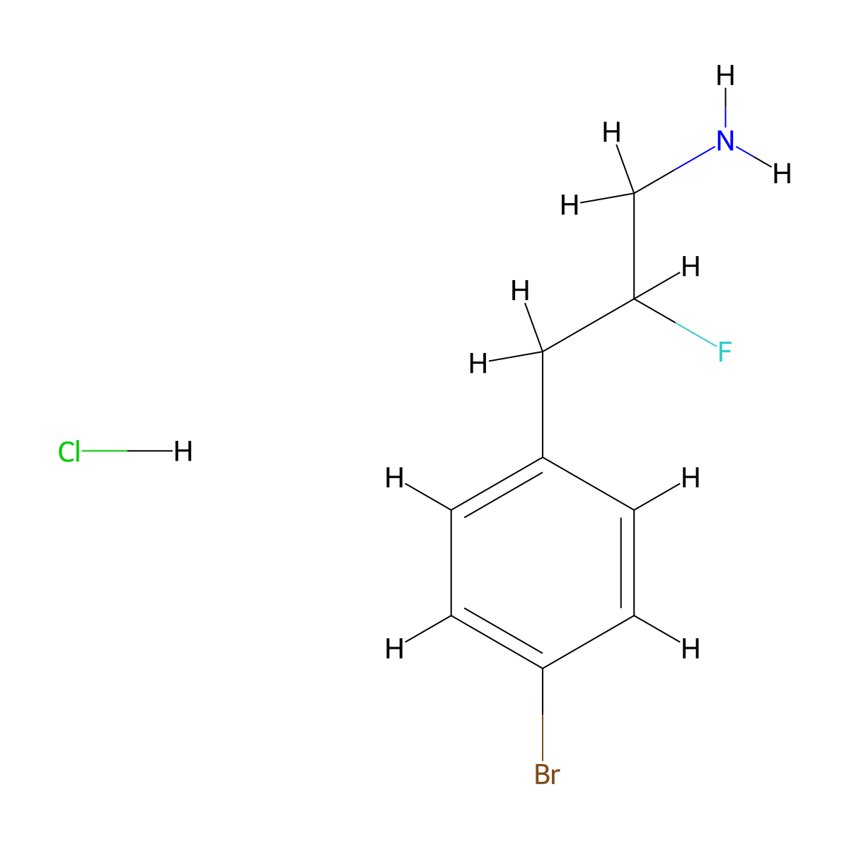 3-(4-Bromophenyl)-2-fluoropropan-1-amine hydrochloride molecular structure, CAS 2098018-07-4