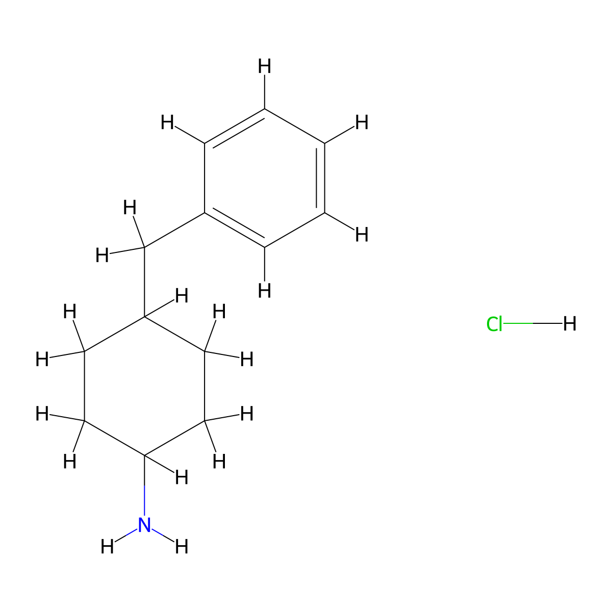 4-Benzylcyclohexan-1-amine hydrochloride molecular structure, CAS 2098019-13-5