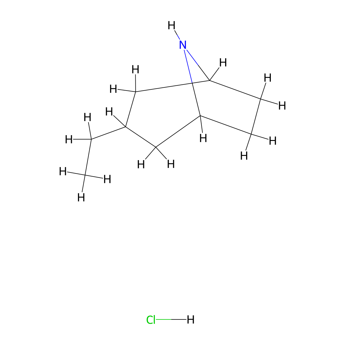 3-Ethyl-8-azabicyclo[3.2.1]octane hydrochloride molecular structure, CAS 2098022-76-3