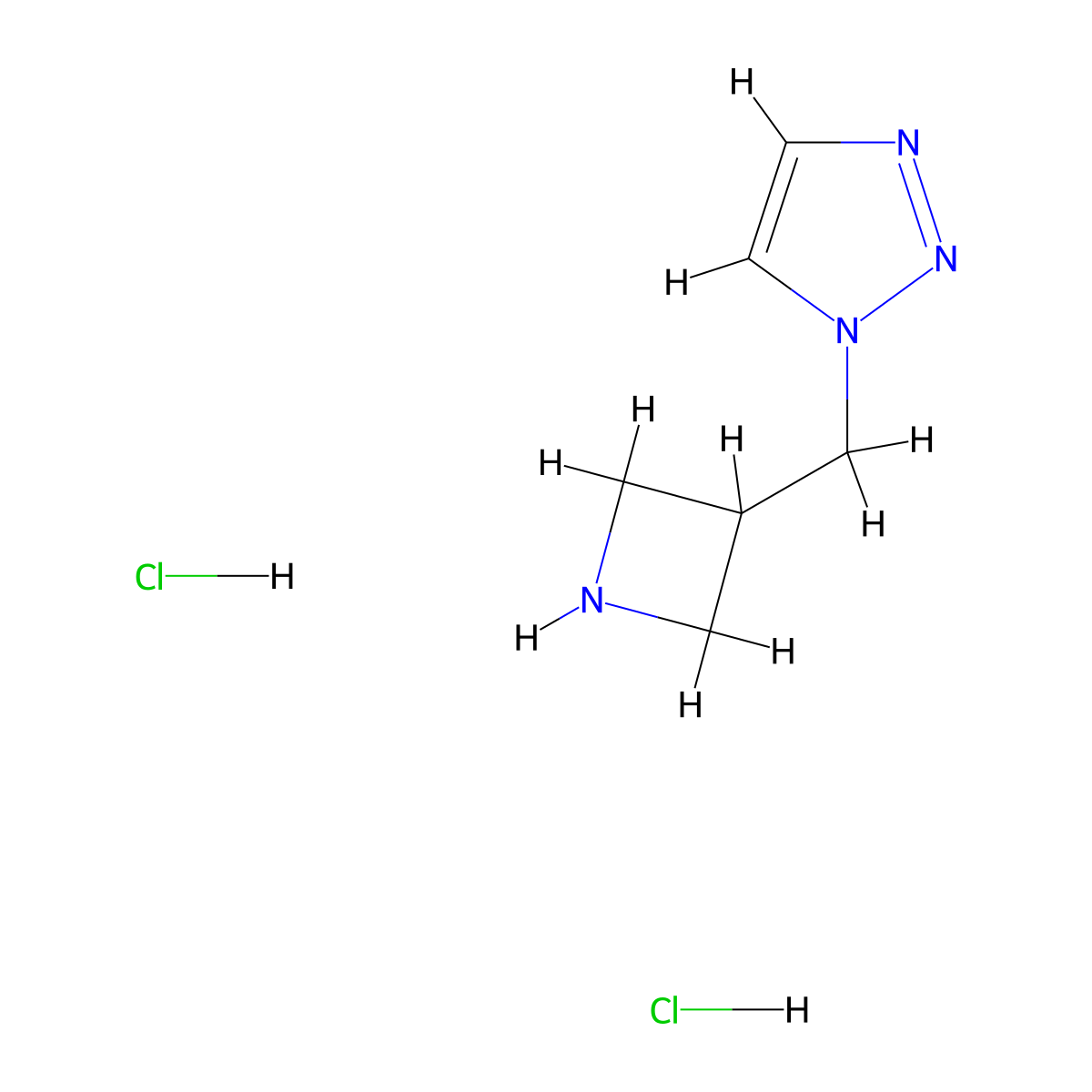 1-((azetidin-3-yl)methyl)-1H-1,2,3-triazole dihydrochloride molecular structure, CAS 2098023-88-0