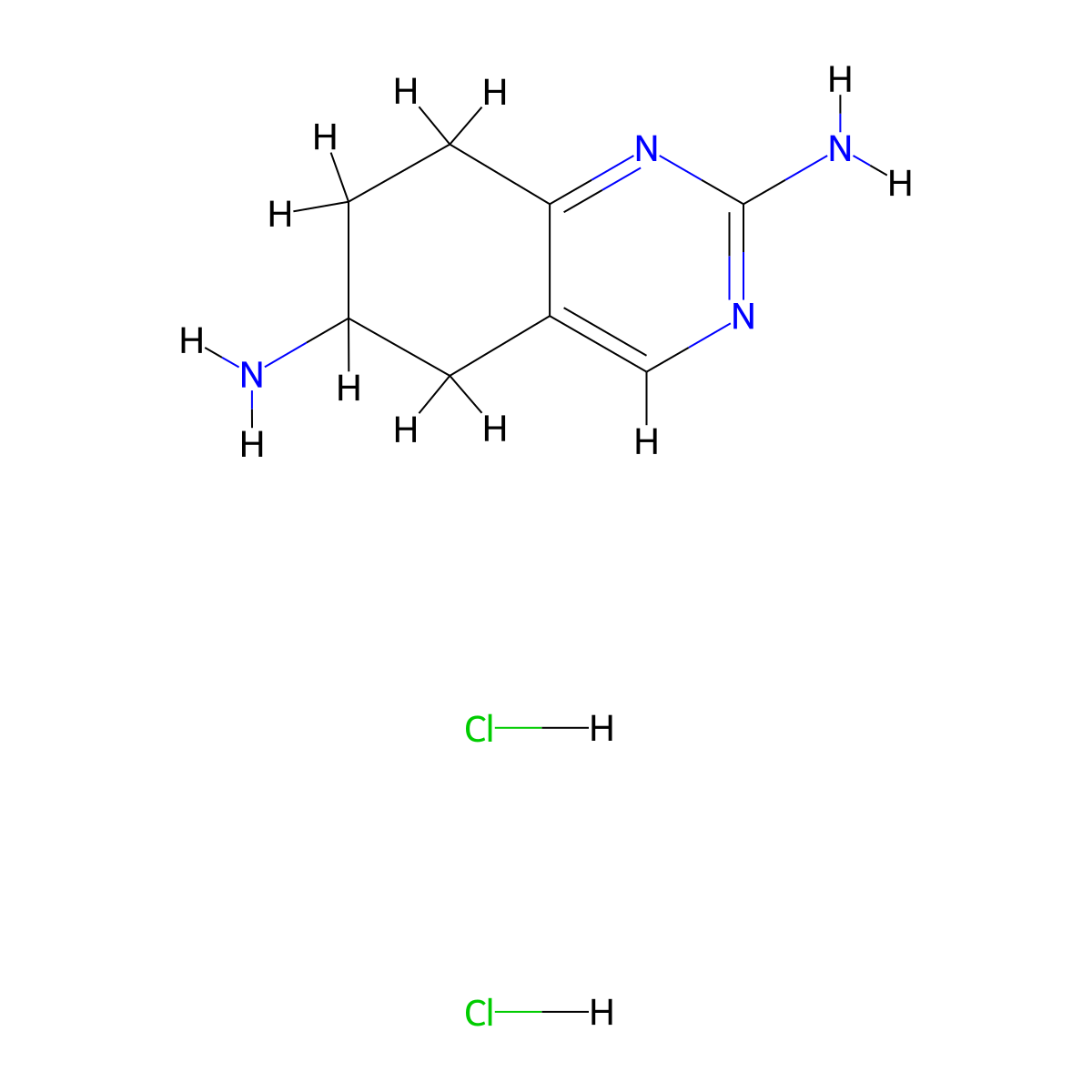 5,6,7,8-Tetrahydroquinazoline-2,6-diamine dihydrochloride molecular structure, CAS 2098025-36-4