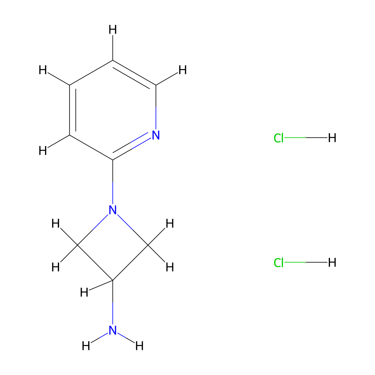 1-(Pyridin-2-yl)azetidin-3-amine dihydrochloride molecular structure, CAS 2098025-64-8
