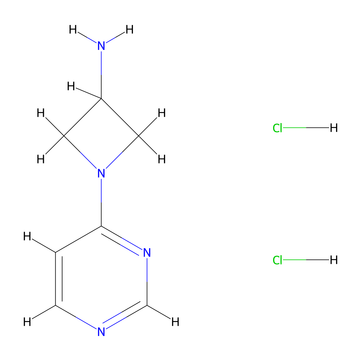 1-(Pyrimidin-4-yl)azetidin-3-amine dihydrochloride molecular structure, CAS 2098025-74-0