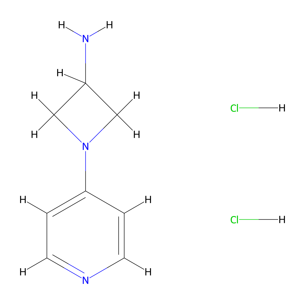 1-(Pyridin-4-yl)azetidin-3-amine dihydrochloride molecular structure, CAS 2098025-88-6
