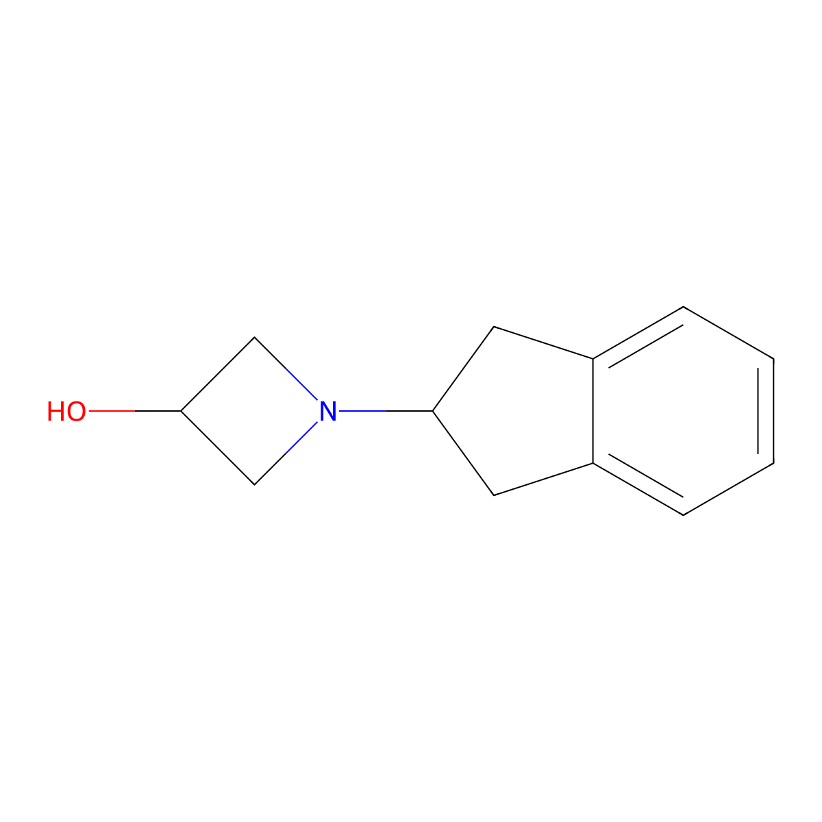 1-(2,3-dihydro-1H-inden-2-yl)azetidin-3-ol molecular structure, CAS 2098026-02-7