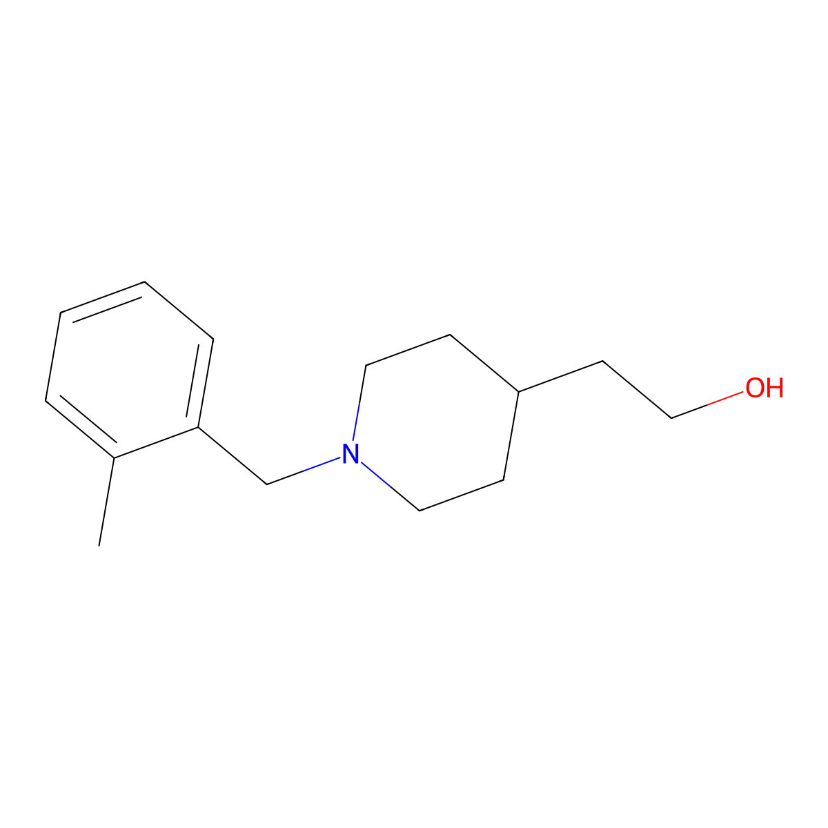 2-(1-(2-Methylbenzyl)piperidin-4-yl)ethan-1-ol molecular structure, CAS 2098030-71-6
