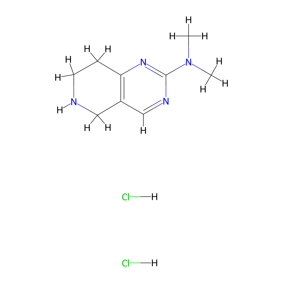 N,N-dimethyl-5,6,7,8-tetrahydropyrido[4,3-d]pyrimidin-2-amine dihydrochloride molecular structure, CAS 2098031-71-9