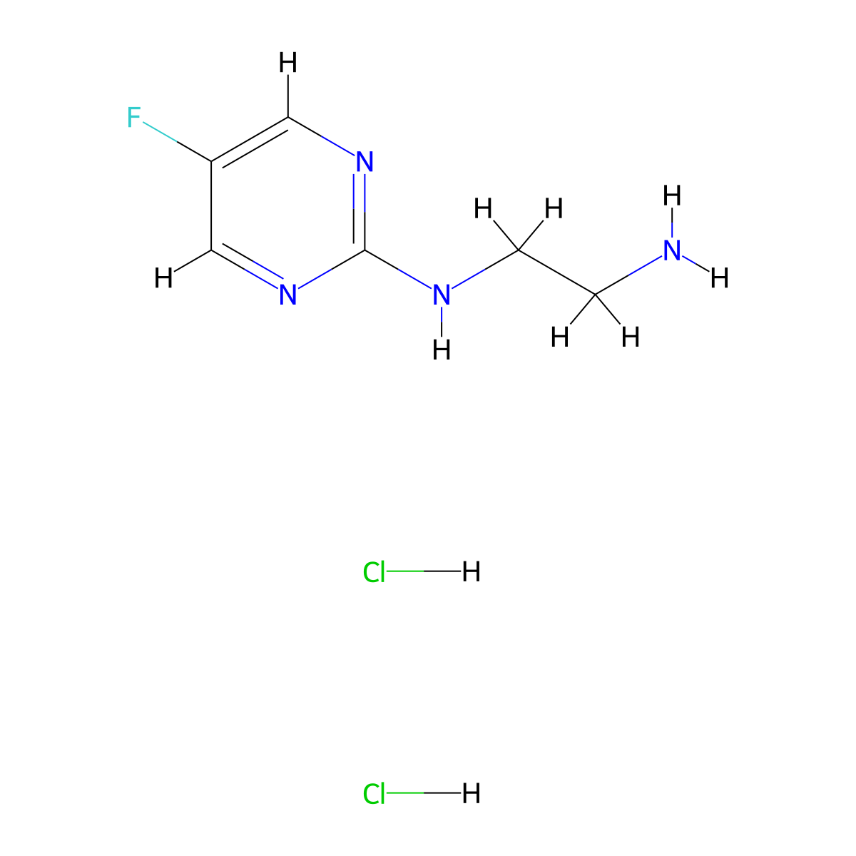 N1-(5-fluoropyrimidin-2-yl)ethane-1,2-diamine dihydrochloride molecular structure, CAS 2098031-89-9