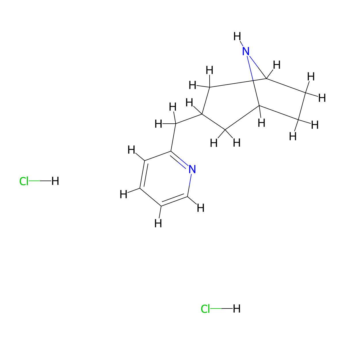 3-[(Pyridin-2-yl)methyl]-8-azabicyclo[3.2.1]octane dihydrochloride molecular structure, CAS 2098034-28-5
