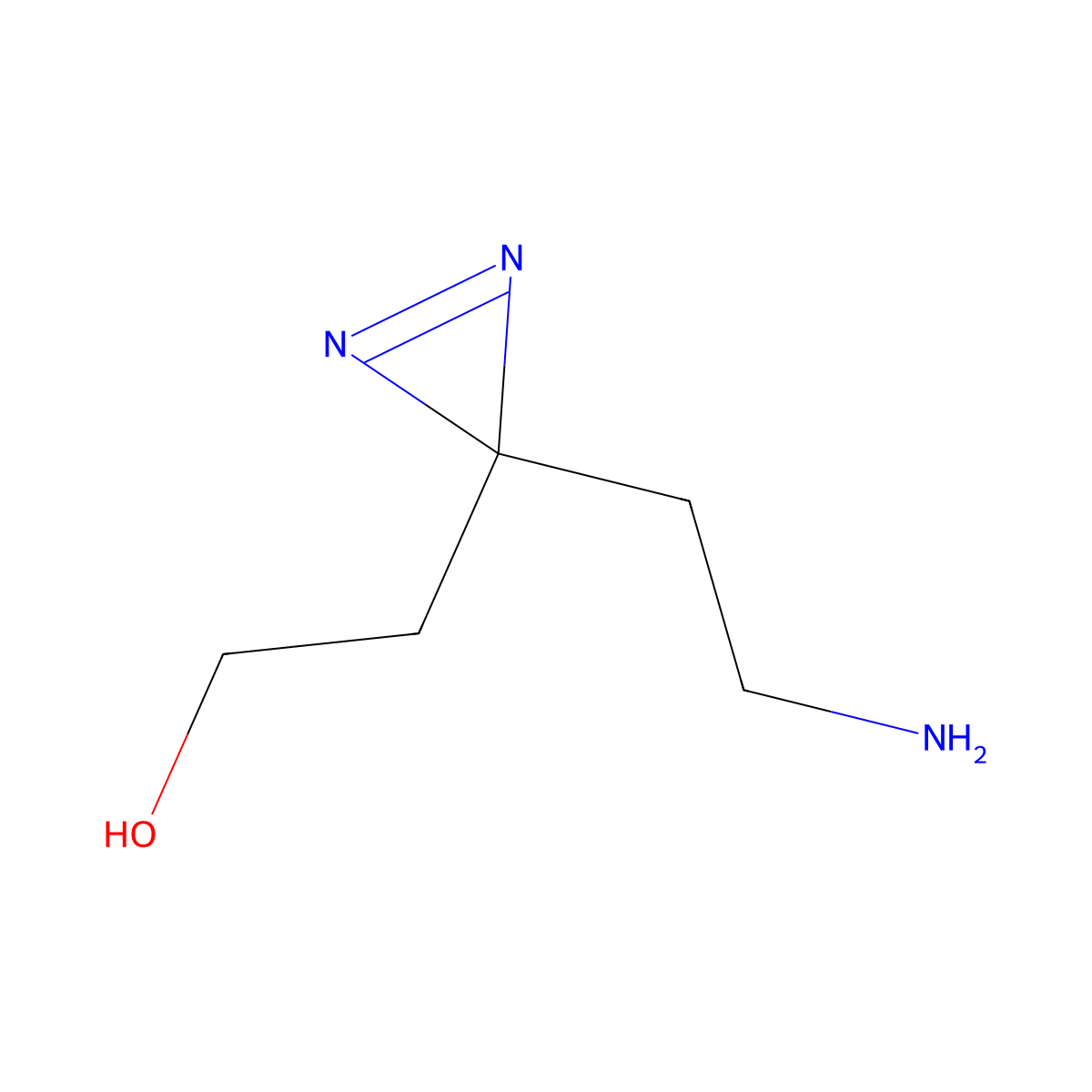 2-[3-(2-aminoethyl)-3H-diazirin-3-yl]ethan-1-ol molecular structure, CAS 2098034-57-0