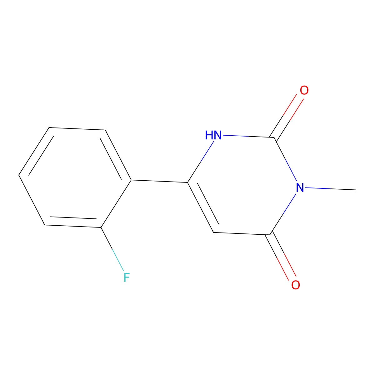 6-(2-Fluorophenyl)-3-methyl-1,2,3,4-tetrahydropyrimidine-2,4-dione molecular structure, CAS 2098035-11-9