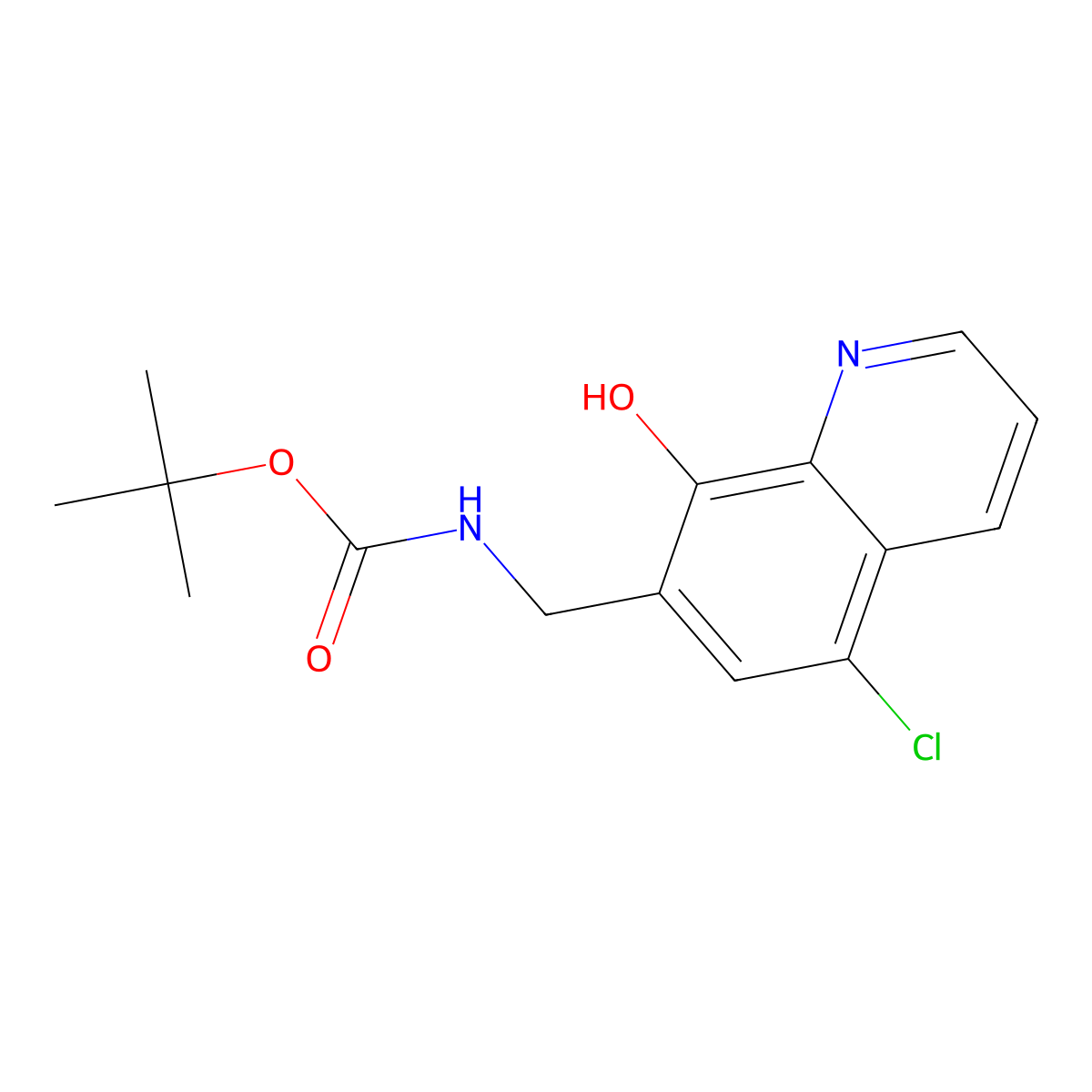 tert-butyl N-[(5-chloro-8-hydroxyquinolin-7-yl)methyl]carbamate molecular structure, CAS 2098035-65-3