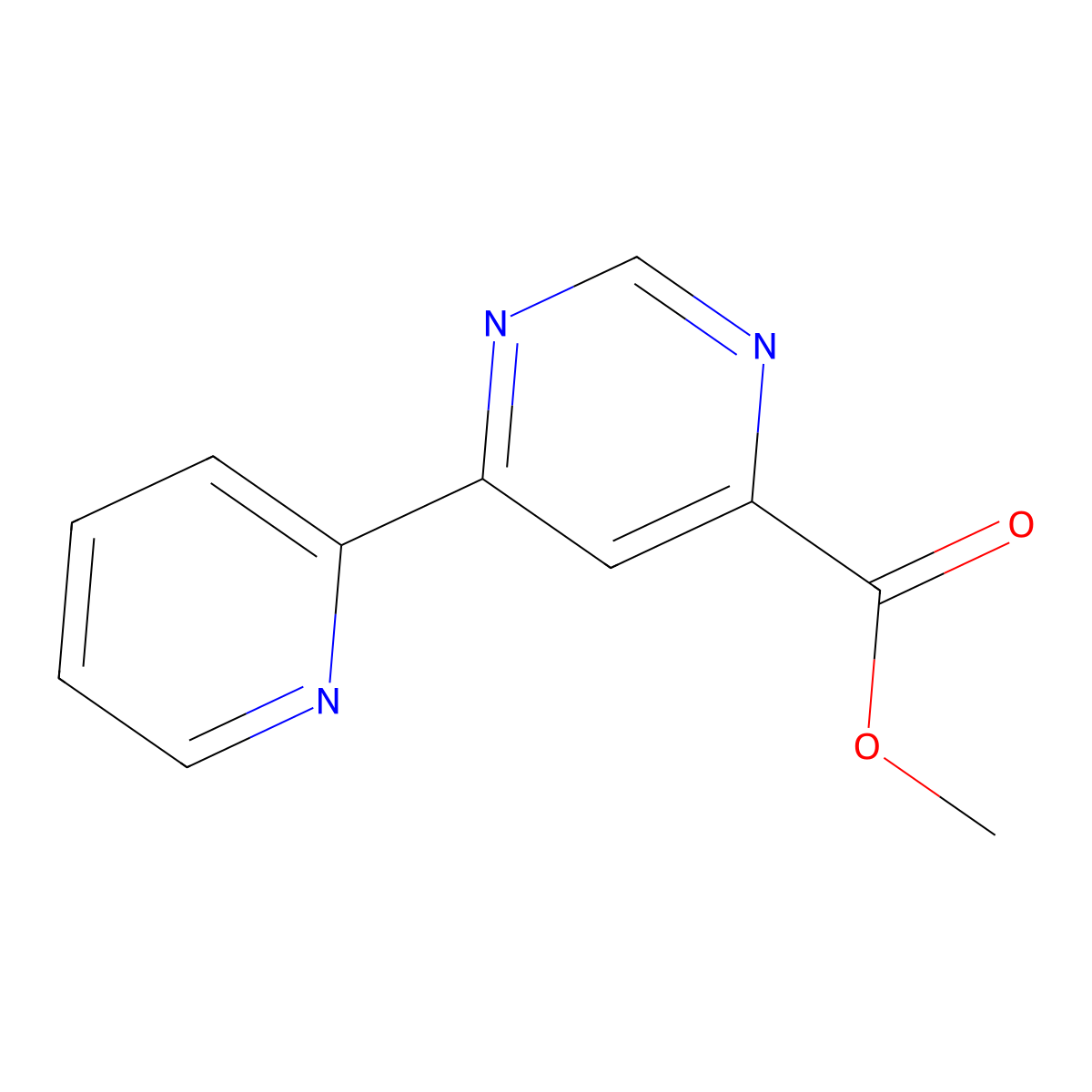 Methyl 6-(pyridin-2-yl)pyrimidine-4-carboxylate molecular structure, CAS 2098037-64-8
