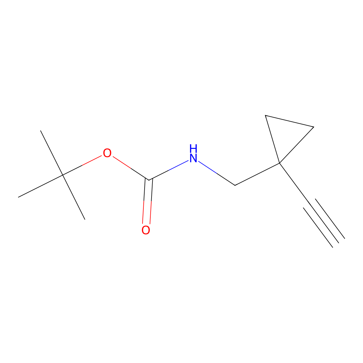 tert-butyl N-[(1-ethynylcyclopropyl)methyl]carbamate molecular structure, CAS 2098039-92-8