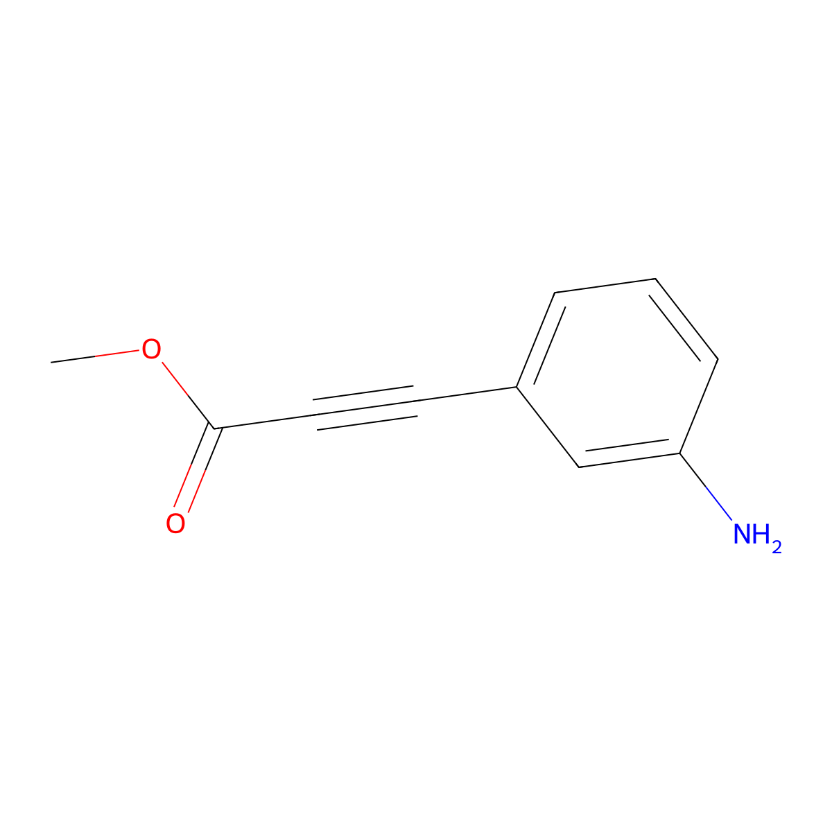 Methyl 3-(3-aminophenyl)prop-2-ynoate molecular structure, CAS 2098040-61-8