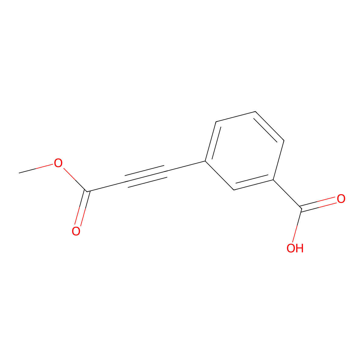 3-(3-Methoxy-3-oxoprop-1-yn-1-yl)benzoic acid molecular structure, CAS 2098040-74-3