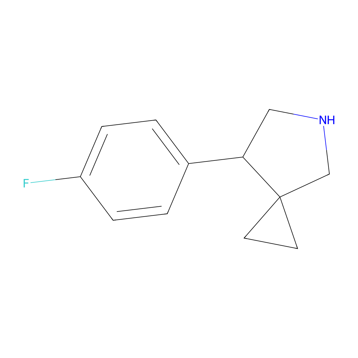 7-(4-Fluorophenyl)-5-azaspiro[2.4]heptane molecular structure, CAS 2098040-85-6