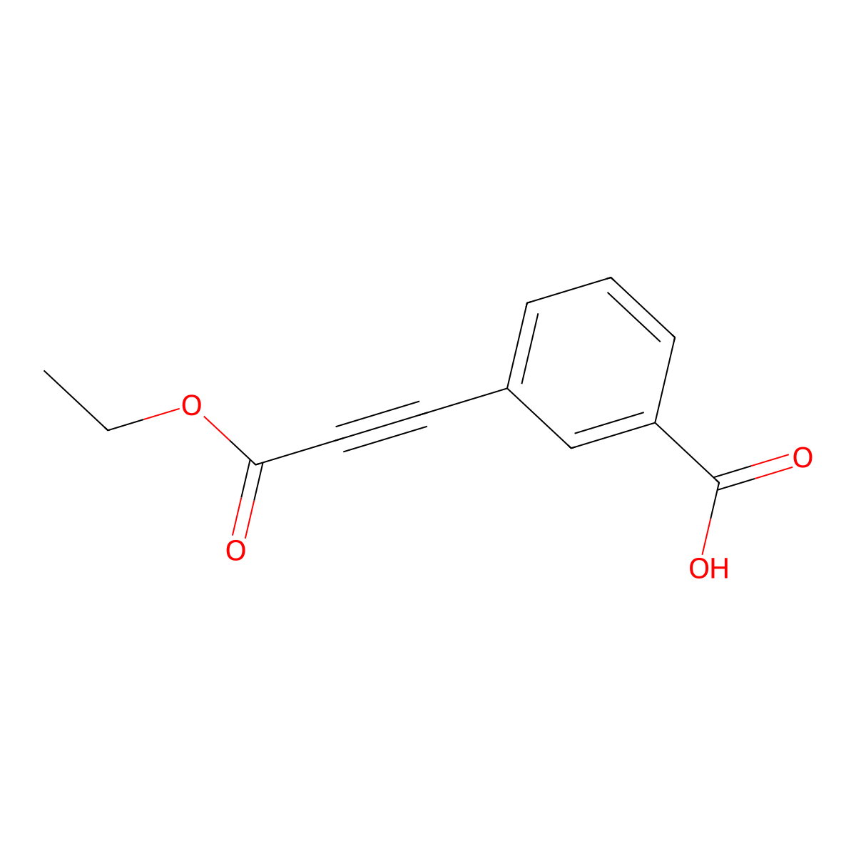 3-(3-Ethoxy-3-oxoprop-1-yn-1-yl)benzoic acid molecular structure, CAS 2098041-89-3