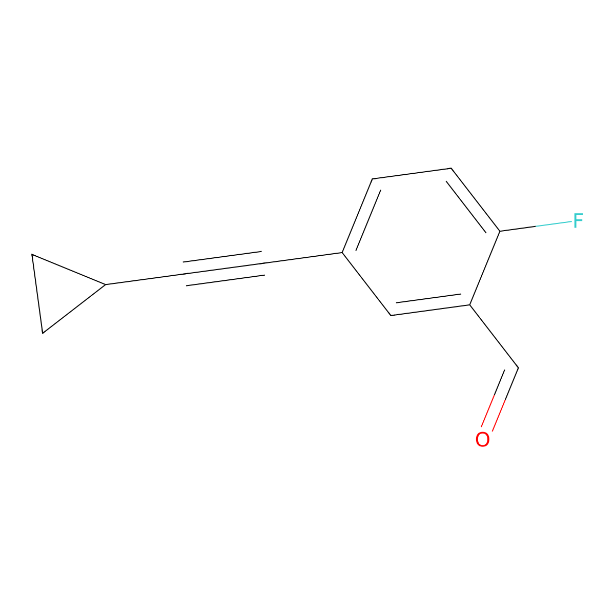 5-(2-Cyclopropylethynyl)-2-fluorobenzaldehyde molecular structure, CAS 2098043-46-8
