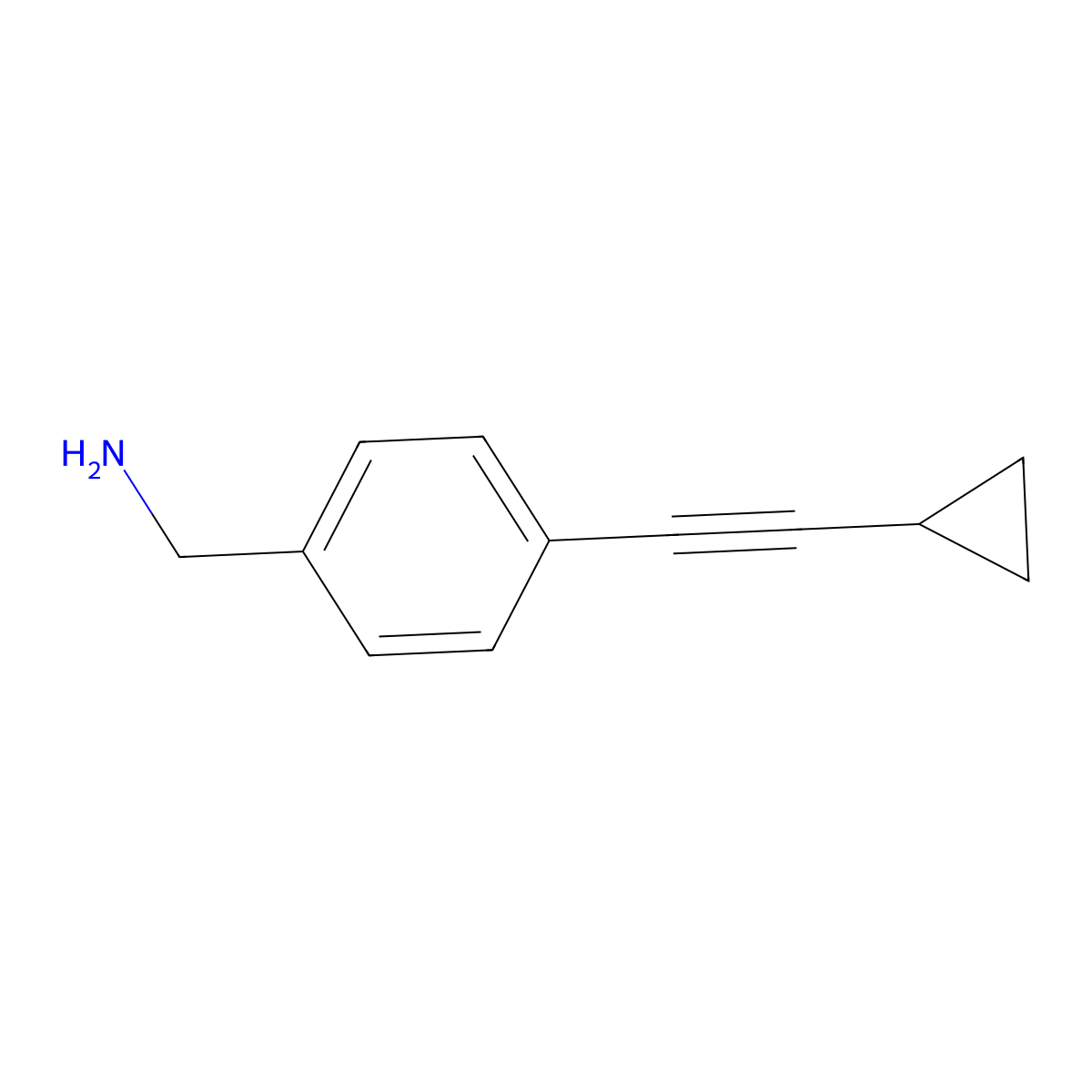 [4-(2-Cyclopropylethynyl)phenyl]methanamine molecular structure, CAS 2098043-54-8